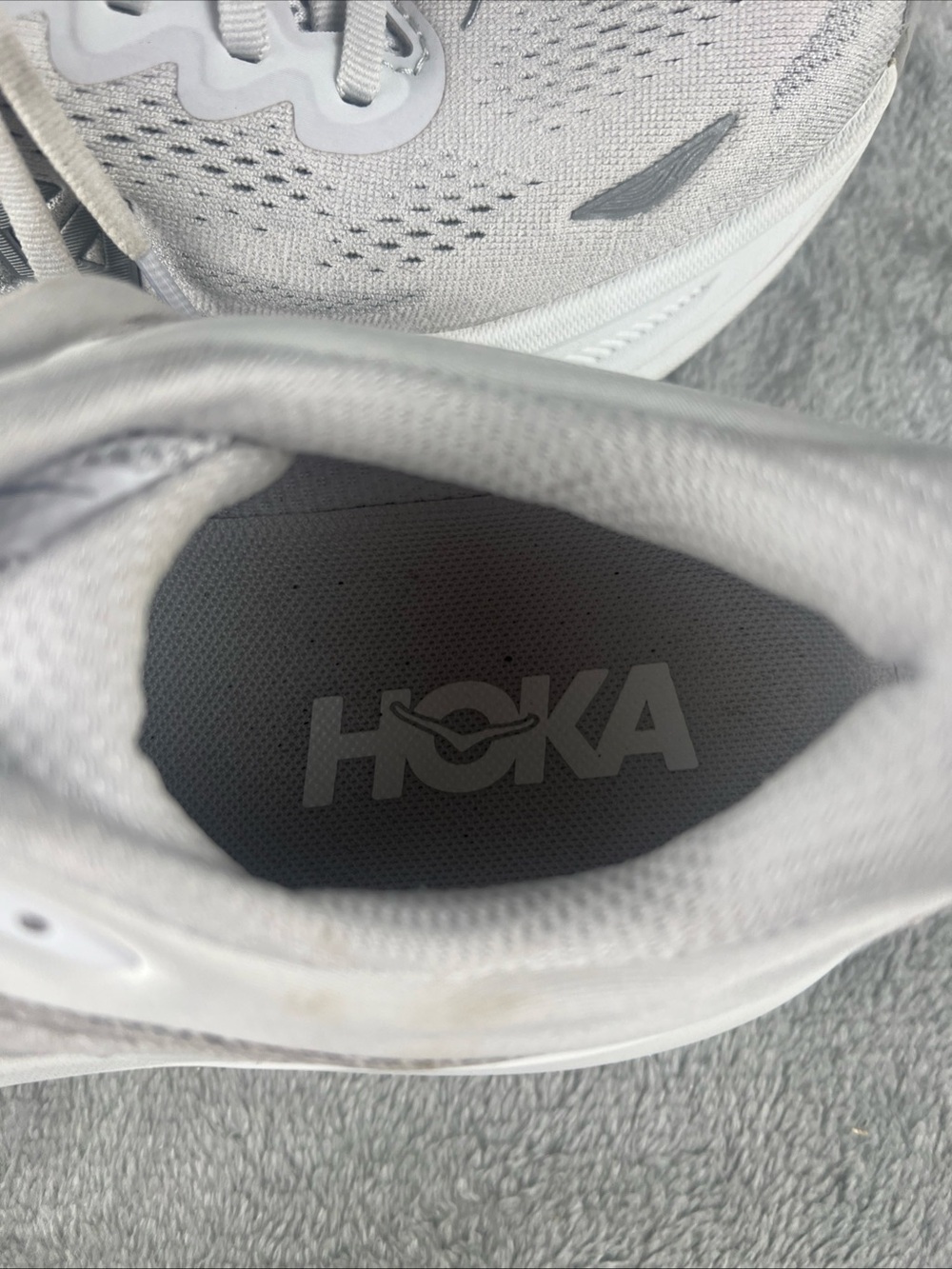 Hoka Bondi 9 Womens Size 7B Gray White Athletic Running Shoe Sneaker Comfort - Picture 8 of 11